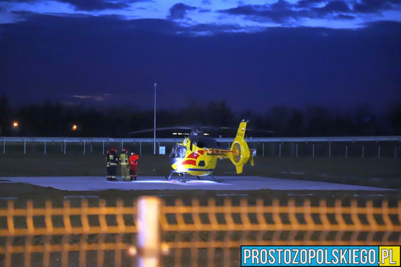 Pierwsze lądowanie LPR przy tymczasowym szpitalu na terenie CWK w Opolu. (Zdjęcia)