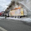 pożar na opolskiej autostradzie, pożar ciężarowego na autostradzie, autostrada pżar ciężarówki z przyczepą,