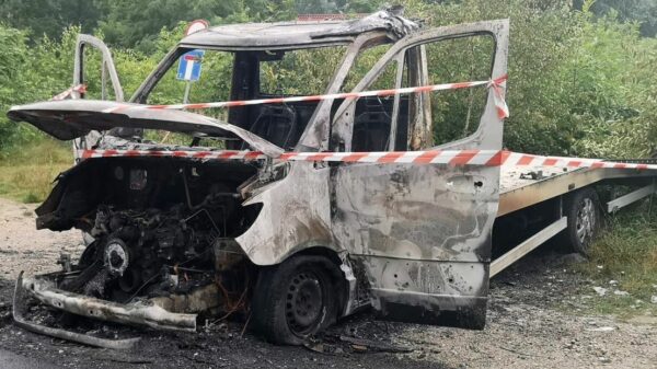 Pożar autolawety w Turawie (Jezioro Turawskie).Czy to było podpalenie?