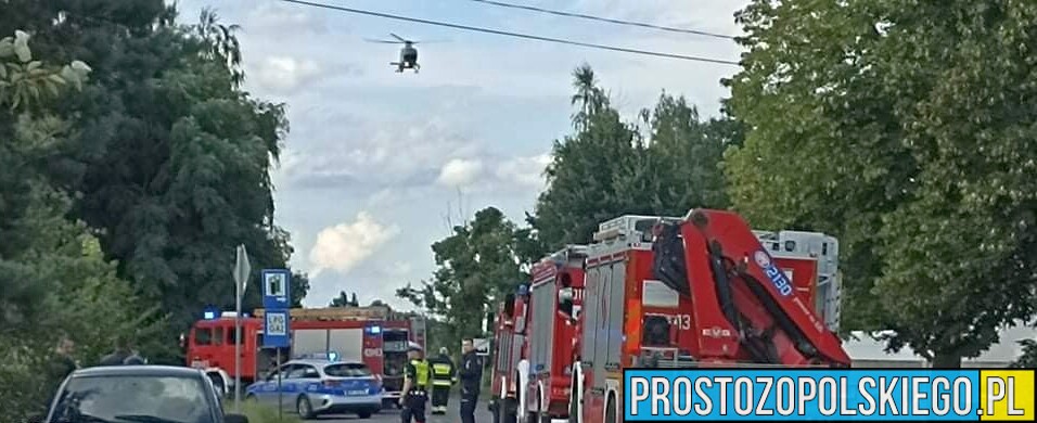 Zderzenie motocyklisty z autem. Rannego mężczyznę LPR Ratownik23 zabrał do szpitala w Opolu.(Zdjęcia)