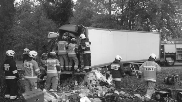 Śmiertelny wypadek w Ujeździe w powiecie strzeleckim. Kierowca ciężarówki zginął na miejscu.