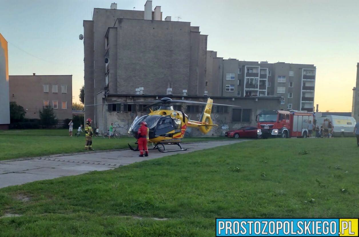 Bójka dwóch mężczyzn w Brzegu.Na miejsce wezwano wszystkie służby ratunkowe w tym LPR.(Wideo)