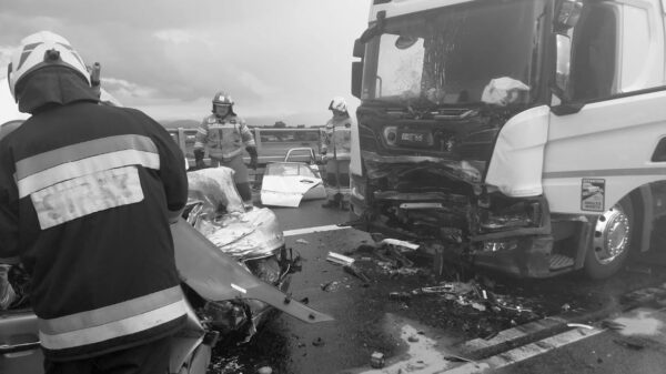 Śmiertelny wypadek na obwodnicy Otmuchowa. Mercedes czołowo zderzył się z ciężarówką.