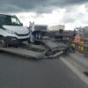 Wypadek autolawety na moście na autostradzie A4.(Zdjęcia)