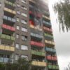 Pożar balkonu w bloku na 6 piętrze w Opolu.(Wideo)