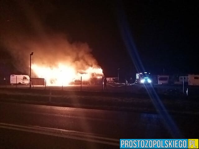 Pożar zabudowy drewnianej w Łukowicach Brzeskich.