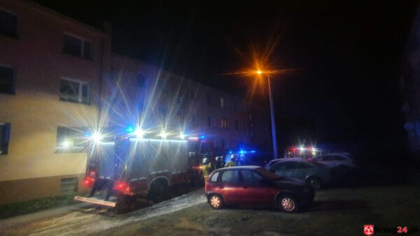 Dzisiaj (28.12) rano w jednym z mieszkań budynku wielorodzinnego w Mąkoszycach doszło do pożaru.