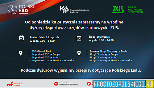 Wspólne dyżury ekspertów z urzędów skarbowych i ZUS w zakresie Polskiego Ładu.