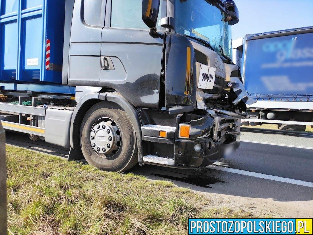 Zderzenie dwóch pojazdów ciężarowych na obwodnicy Opola.(Zdjęcia&Wideo)
