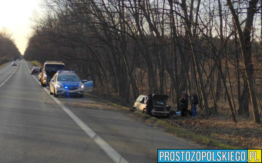 Samochód osobowy wypadł z drogi i uderzył w drzewo na DK94.(Zdjęcia&Wideo)
