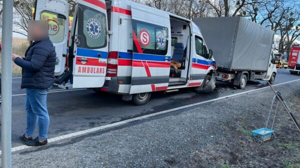 Wypadek karetki na dk94 w miejscowości Borkowice. Jedna osoba została poszkodowana.(Zdjęcia)