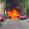 Pożar samochodu osobowego na ul.Kraszewskiego w Opolu.
