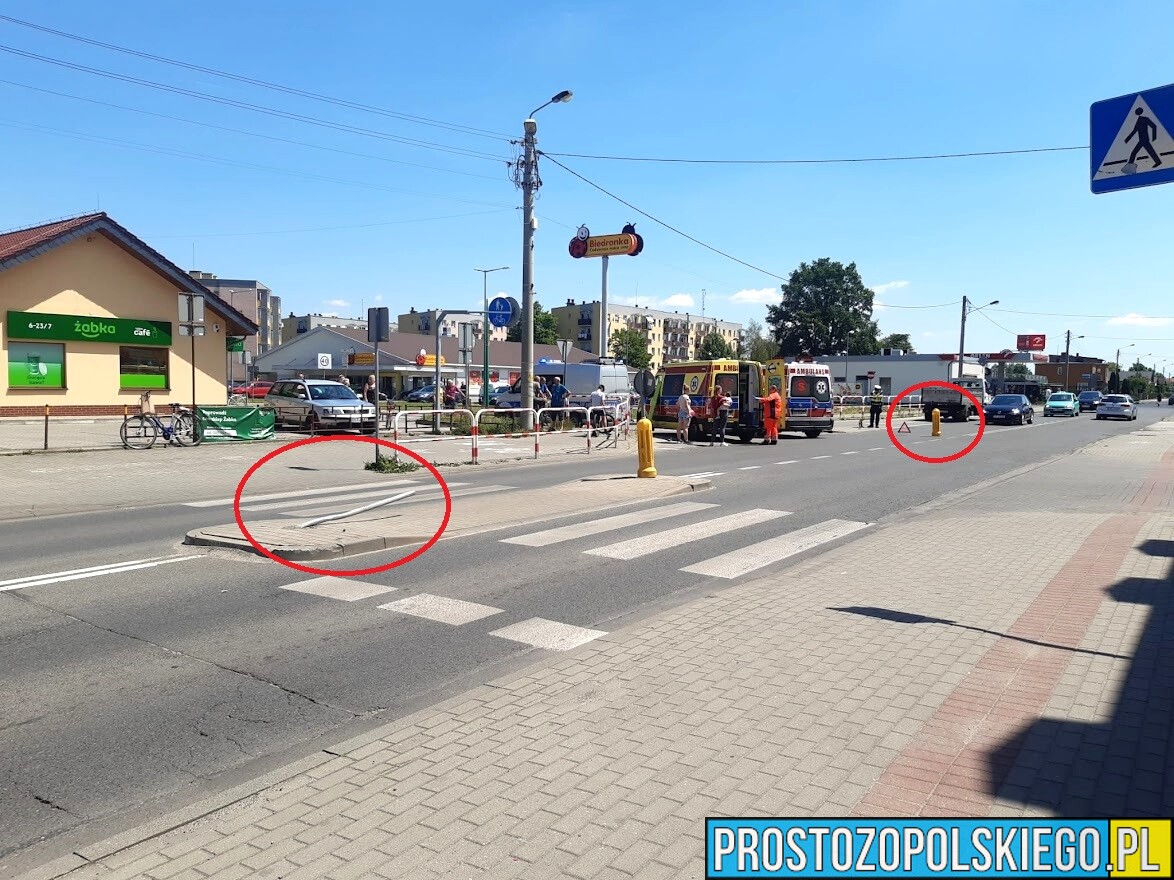 Potrącenie pieszego na oznakowanym przejściu dla pieszych w Zawadzkim.(Zdjęcia)
