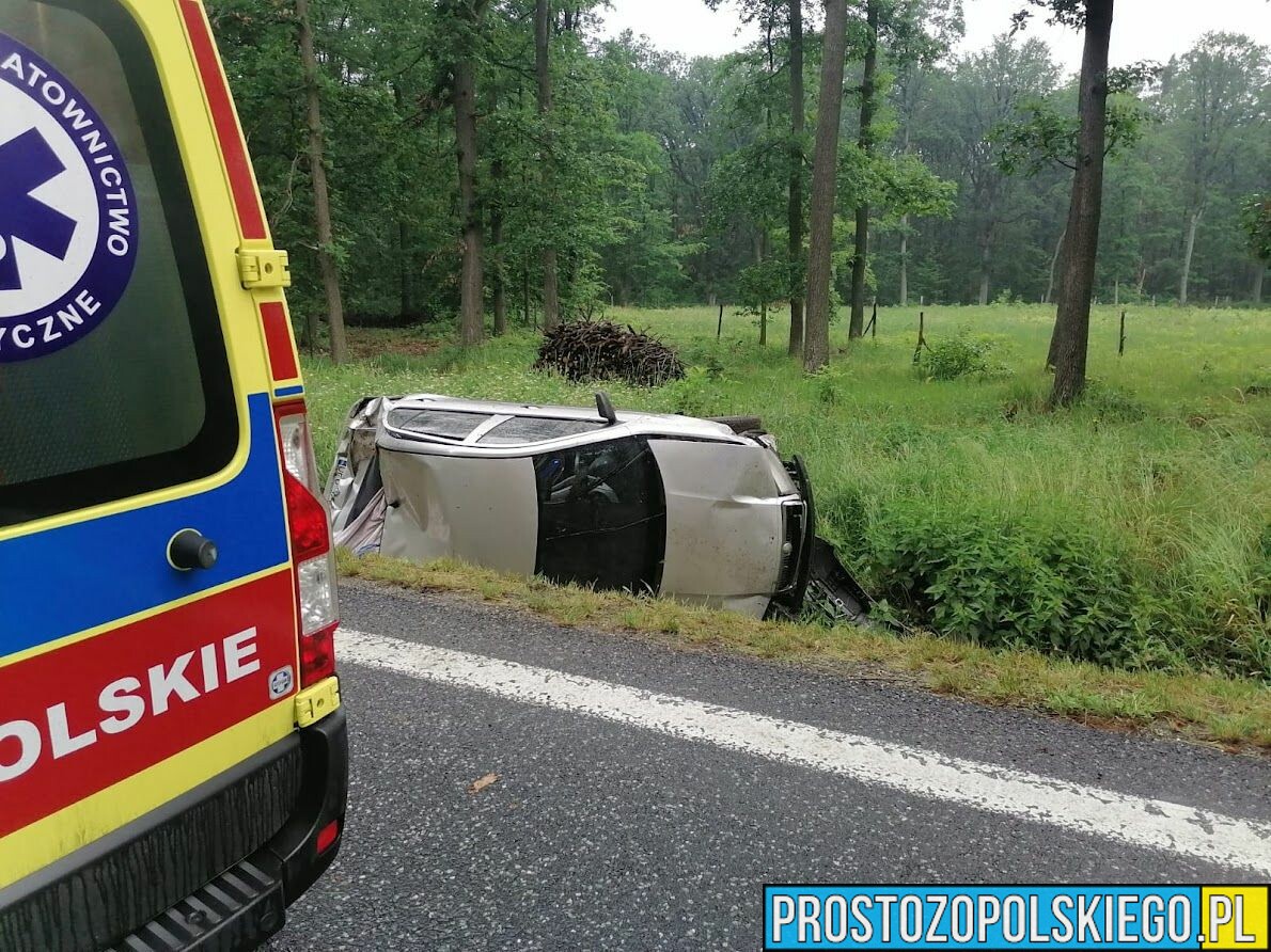 Wypadek na DK46 w miejscowości Dąbrowa.(Zdjęcia)