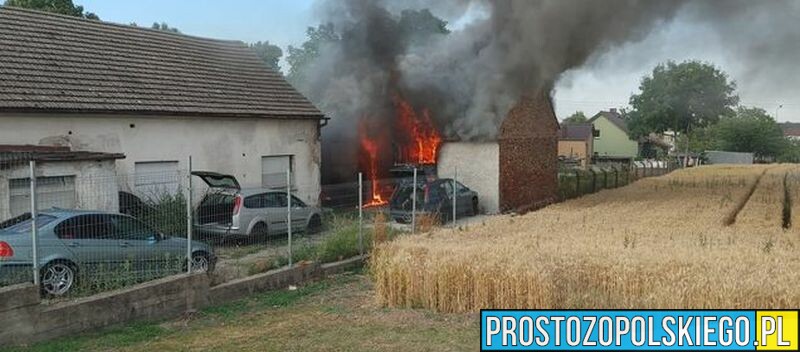 Pożar warsztatu samochodowego na ul.Pużaka w Opolu. Na miejscu 5 zastępów straży.(Zdjęcia &Wideo)