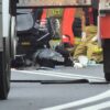 Zderzenie motocyklisty z samochodem ciężarowym na DK39 w Rogalicach. Na miejscu lądował LPR.(Zdjęcia)
