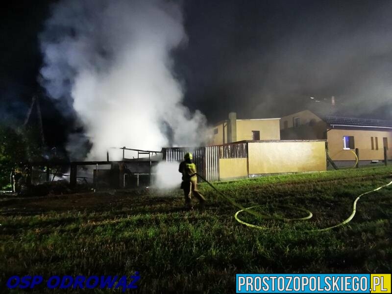 Pożar budynków w miejscowości Odrowąż.(Zdjęcia)