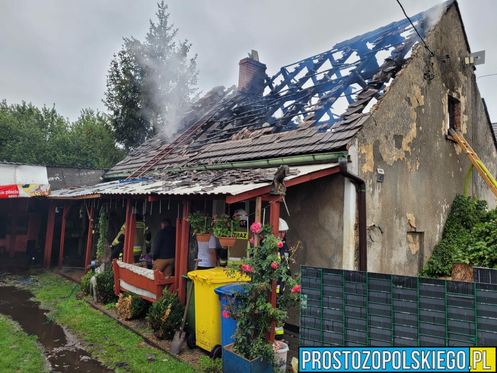 Pożar domu w miejscowości Ligota Książęca w powiecie Namysłowskim.