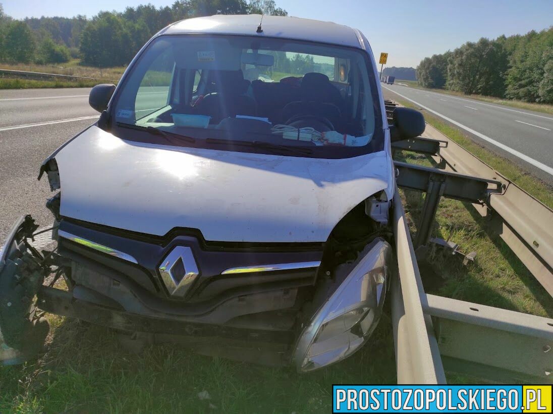 Wypadek na opolskim odcinku autostrady A4 na 239 km kierunek Wrocław. Doszło tam do zderzenia dwóch aut.(Zdjęcia)