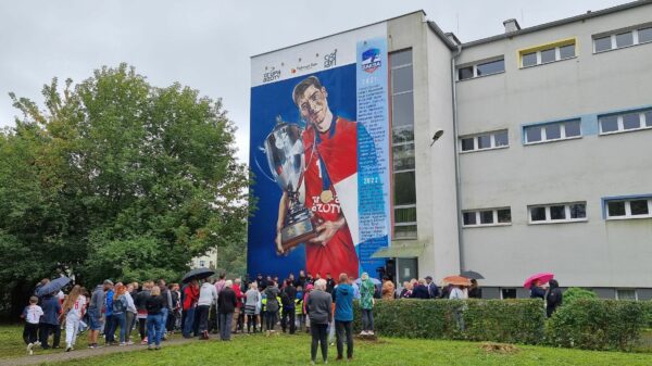 Mural poświęcony sukcesom siatkarzy Grupy Azoty ZAKSA na murach Szkoły nr 11.(Zdjęcia)