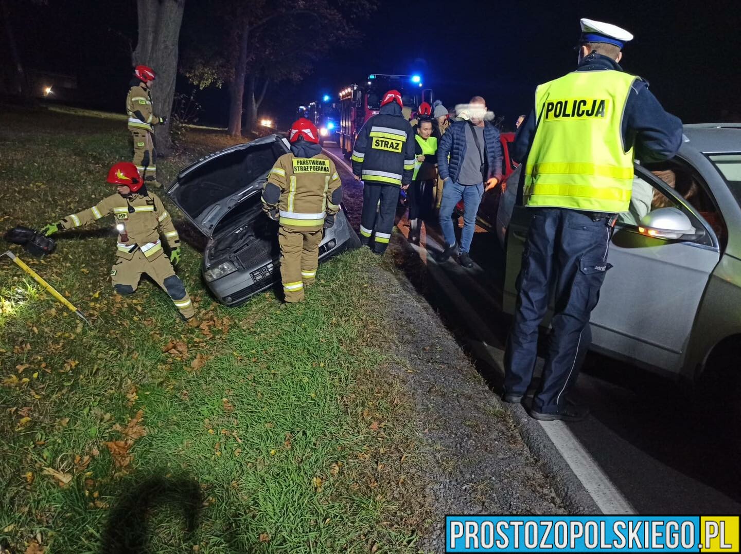 Wypadek na DK45 w miejscowości Reńska Wieś.(Zdjęcia)