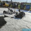 Pożar samochodu nauki jazdy na ul.Chełmskiej w Opolu.Microcars spalił się doszczętnie.(Wideo)