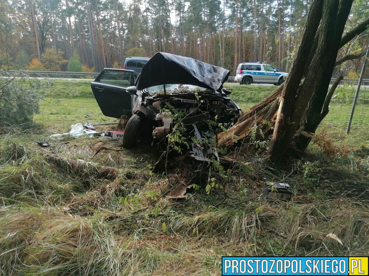 Wypadek na autostradzie A4. Kierujący autem obywatel Ukrainy