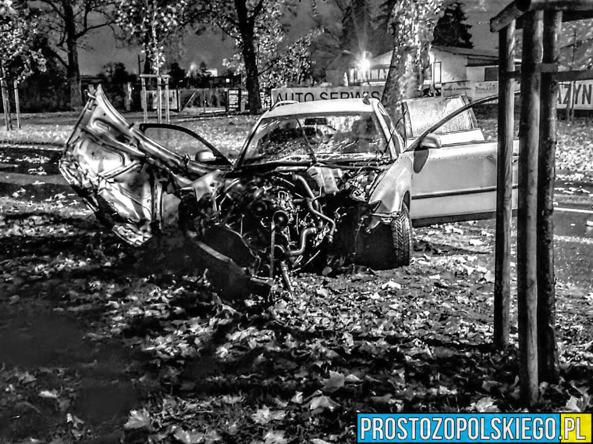 Nocny wypadek w Brzegu, 4 młode osoby trafiły do szpitala w tym 18-latek w stanie ciężkim.(Zdjęcia)