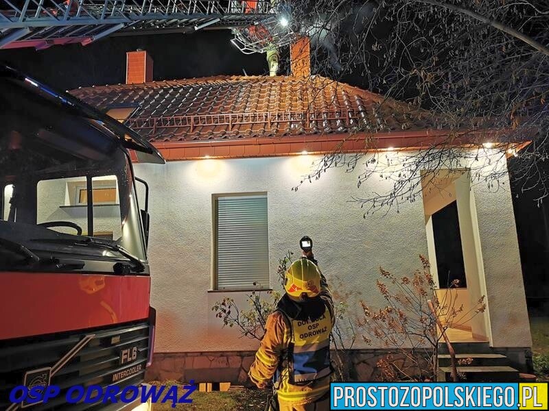 Pożar komina w budynku jednorodzinnym w miejscowości Gogolin