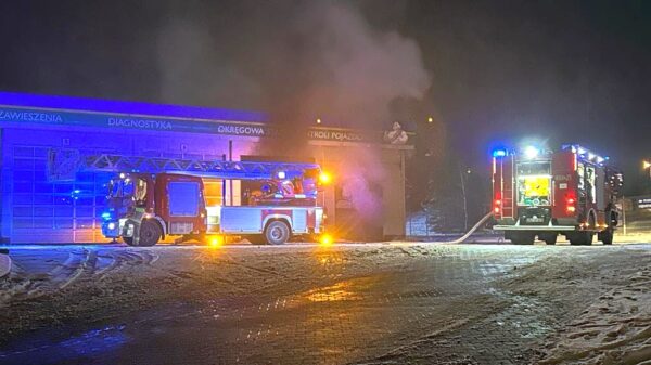 Pożar stacji diagnostycznej i wulkanizacji w Nysie.(Zdjęcia&Wideo)