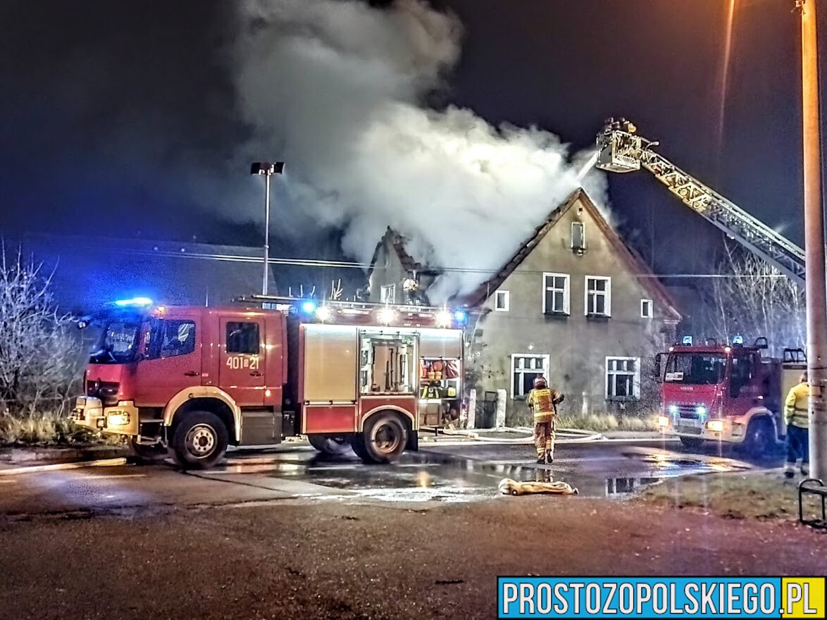 Pożar budynku w miejscowości Żłobiźna.