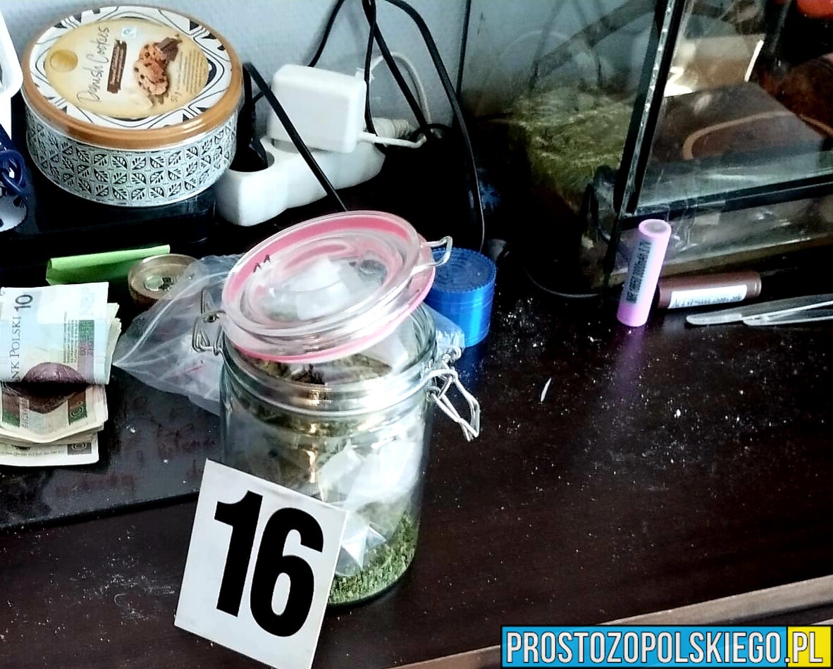 Kryminalni z Opola zatrzymali 22-letniego dilera handlującego narkotykami.(Zdjęcia)