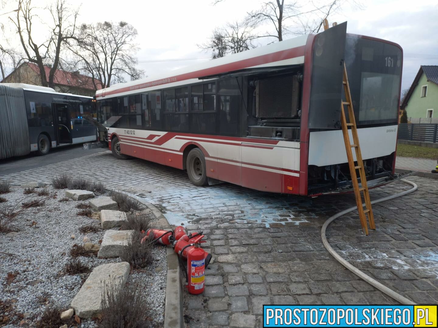 Pożar autobusu miejskiego w Kędzierzynie Koźlu.