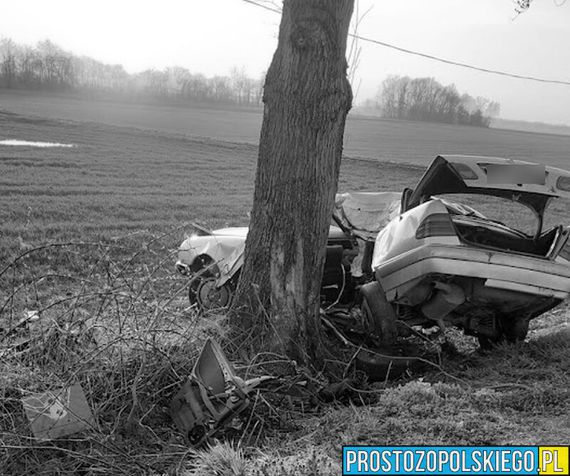 Wypadek śmiertelny koło Korfantowa. Na miejscu lądował LPR.(Zdjęcia)