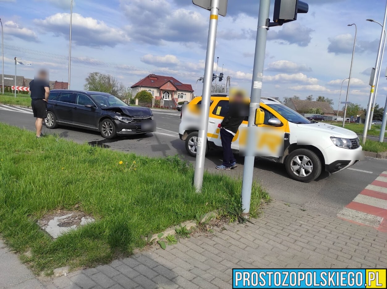 Zderzenie  volkswagena z taksówką w Opolu.(Zdjęcia)