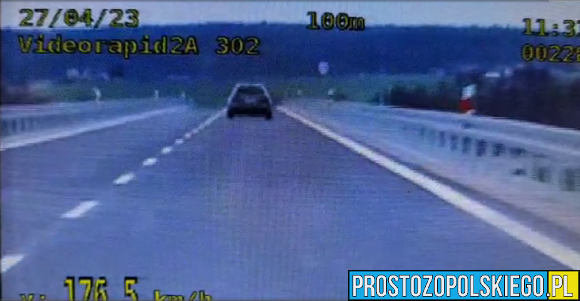 Kierowca z Ukrainy pędził 176 km/h na 90-tce na nowej obwodnicy Praszki.(Wideo)