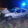 Magnuszowice: kierujący autem wjechał w znak drogowy oraz uderzył w drzewo. Mężczyzna trafił do szpitala.