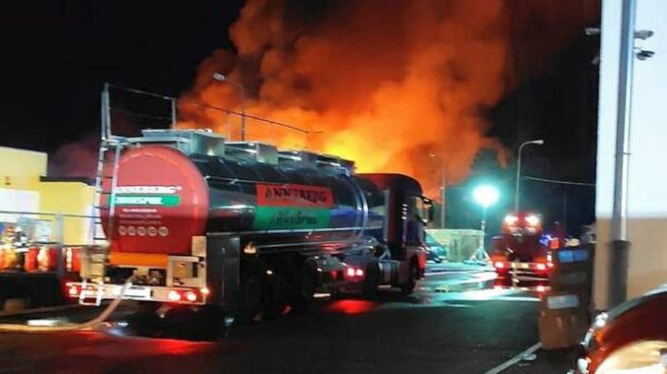 Strażacy z Kędzierzyna-Koźla gasili pożar składowiska odpadów chemicznych w Zielonej Górze.
