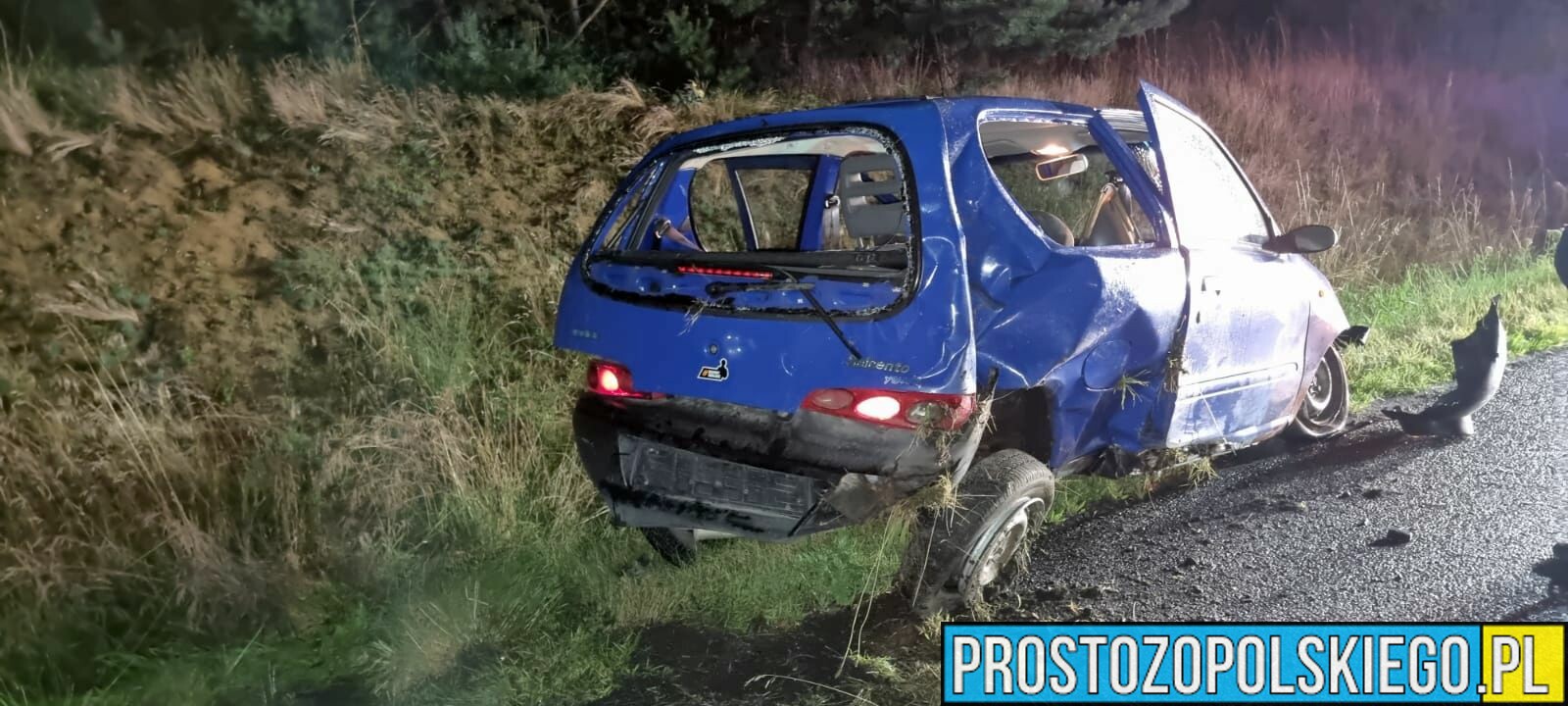Wypadek Fiat Seicento na obwodnicy Osowca. Kierowca zabrany do szpitala.(Zdjęcia)