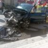 Czołowe zderzenie dwóch samochodów w Strzelcach Opolskich. Trzy osoby zabrane do szpitala(Zdjęcia)