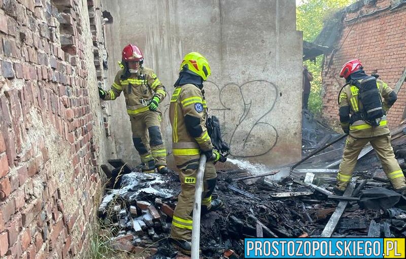 Pożarze w opuszczonym zakładzie produkcyjnym w miejscowości Ligota Dolna w powiecie kluczborskim.