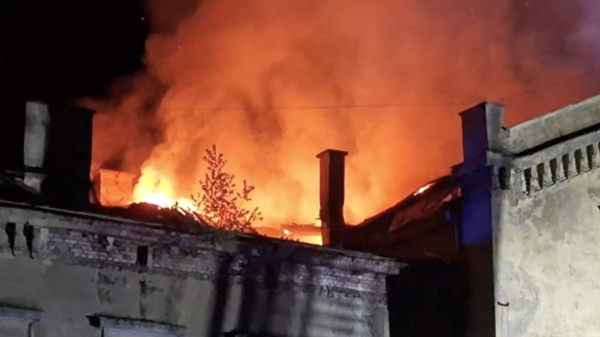 Pożar poddasza budynku dworca kolejowego w Głubczycach.