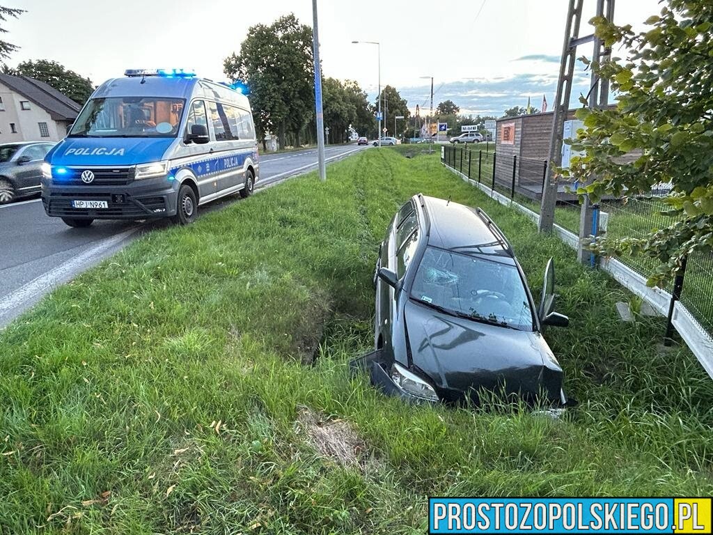 Wjechał autem do rowu na ul. Strzeleckiej w Opolu. Kierowca miał 2,9 promila.
