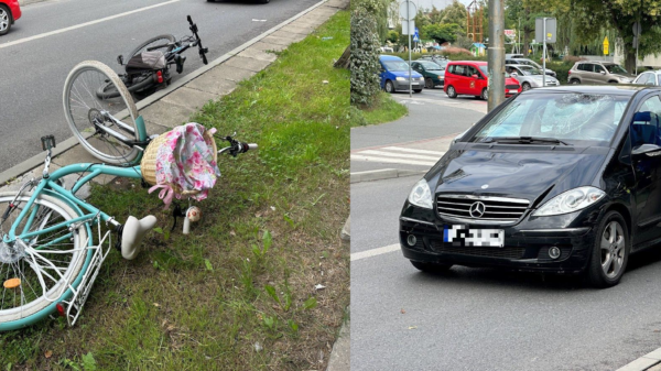 Potrącenie 26-latki na oznakowanym przejeździe rowerowym w centrum Opola. Autem kierował 81-latek.(Zdjecia&Wideo)