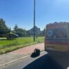 Potrącenie rowerzystki w Brzeźcach.LPR zabrał poszkodowaną do szpitala.(Zdjęcia)