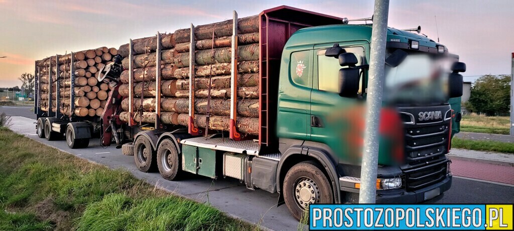 60-tonowiec z niesprawnymi hamulcami przewoził drewno. Został zatrzymany przez inspektorów z WITD.