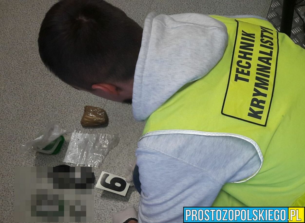Narkotykowi dilerzy w rękach policjantów. Czarnorynkowa wartości narkotyków to około 200 000 złotych.