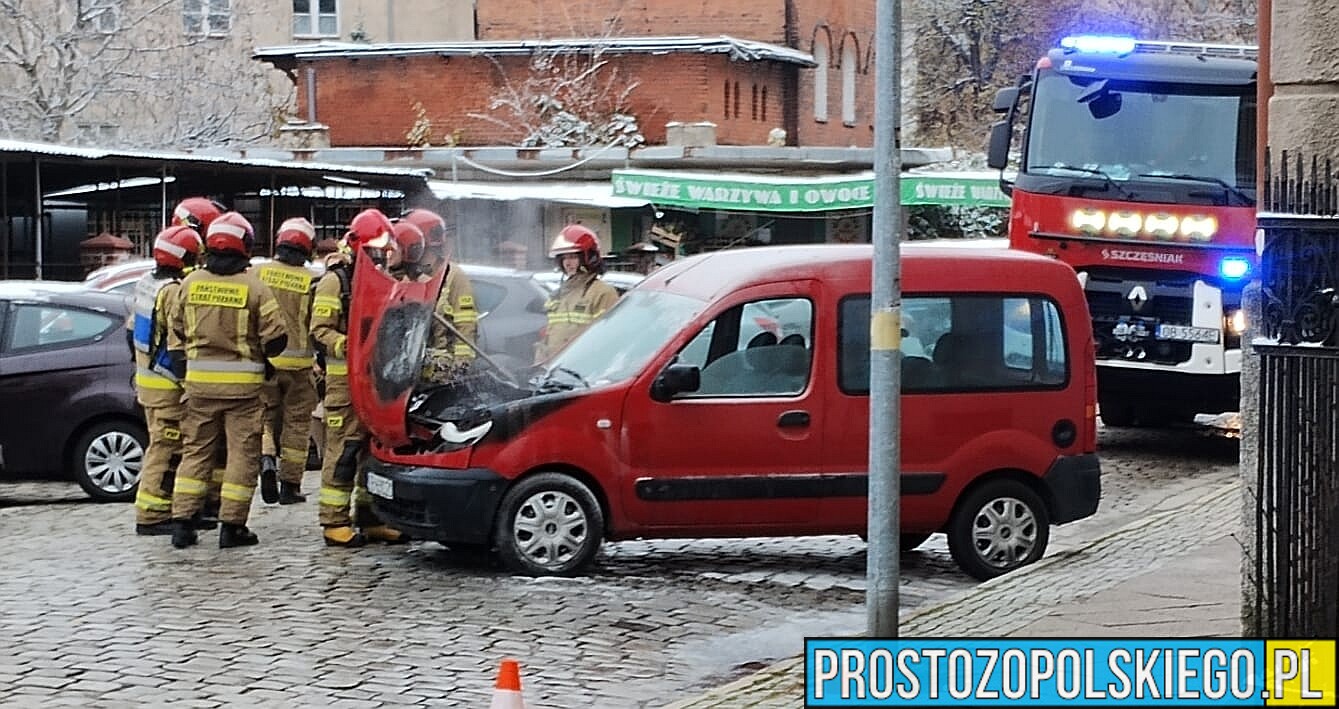 Pożar samochodu w Brzegu.(Zdjęcia)