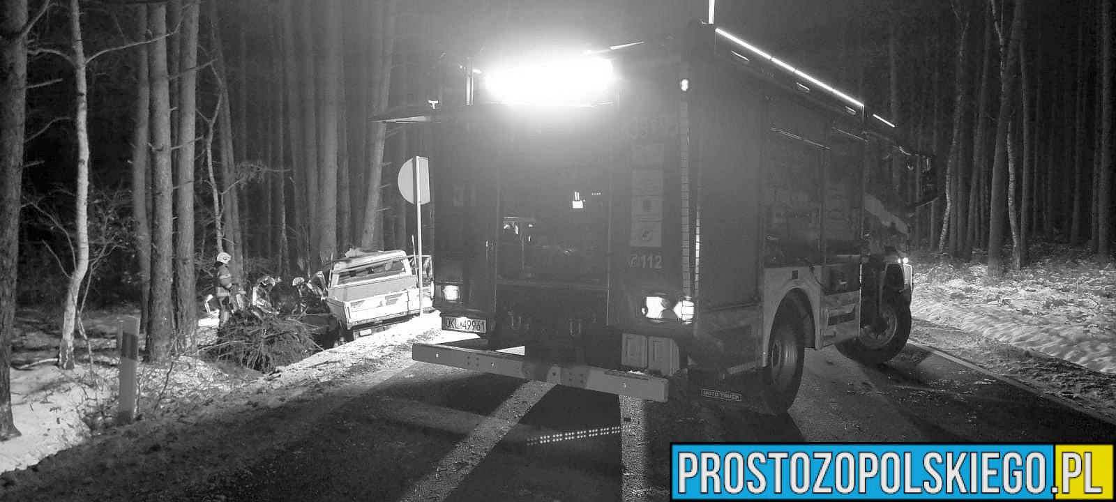 Wypadek śmiertelny na DK45, na trasie Opole-Kluczbork, w miejscowości Trzebiszyn. Na miejscu lądował LPR Ratownik23. (Zdjęcia)