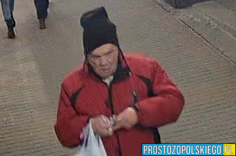 Wizerunek mężczyzny podejrzewanego o kradzież w Opolu.